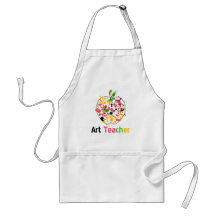 Art Teacher Paint Splatter Apple Apron