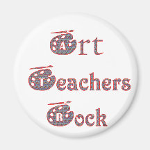 Art teacher rock 3 refrigerator magnet