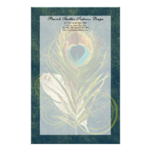 Artful Detail Peacock Feather Stationery
