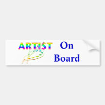 ARTIST PALETTE AND PAINT BUMPER STICKERS