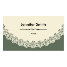 Artist - Retro Chic Lace Business Cards