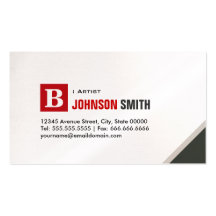 Artist - Simple Chic Red Business Cards