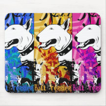 Artistic Bull Terrier Dog Breed Design Mousepads