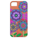 Artistic flowers in an abstract landscape iPhone 5 covers