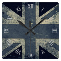 Artistic Grunge UK flag Clock