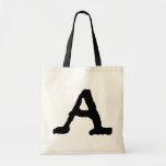 Artistic Letter "A" Woodcut Woodblock Initial Tote Bags