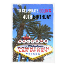 Artistic Modern Las Vegas Modern Birthday Party Cards