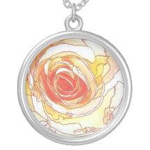 Artistic Rose (brown) Round Necklace