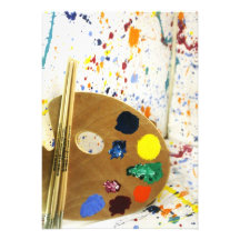 Artists Paint Splatter And Pallet of Paint Invites