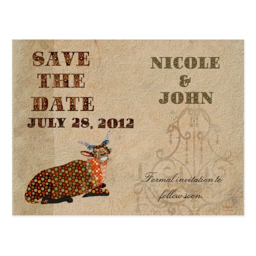 Artsy Addax Save the Date Postcard