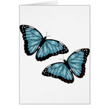 Artsy Blue Butterflies Greeting Card