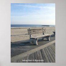 Asbury Park NJ Boardwalk - Bench Poster