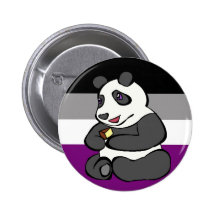 Asexual Panda eating Cake Pins