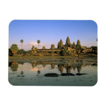Asia, Cambodia, Siem Reap. Angkor Wat. 2 Rectangular Magnet