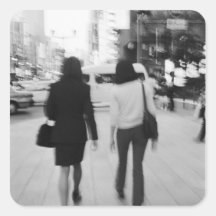 Asia, Japan, Tokyo. Young women on the Ginza. Square Sticker