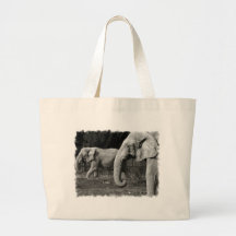 Asian Elephants Canvas Tote Bag