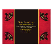 Asian Fan Invitation