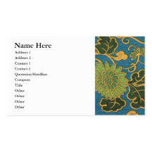 Asian Floral Blue Cloth Business Card