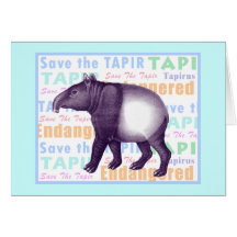 Asian Tapir / Malay Tapir - Greeting Card