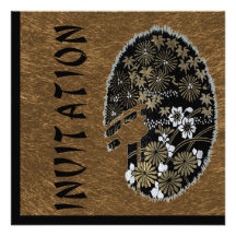 Asian Tea Garden Party Gold and Black Personalised Announcement