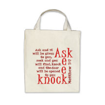 Ask Seek Knock Canvas Bag