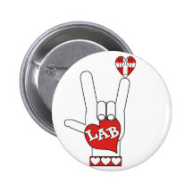 ASL I Love YOU Sign LAB (LABORATORY) Buttons