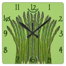 Asparagus Square Wall Clock wall clocks
