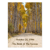 Aspen Alley In Autumn Wedding Postcards