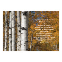 Aspen Alley In Fall Orange Wedding Invitations