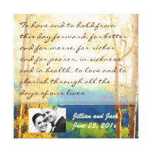 Aspen Glow WEDDING Vows Display Gallery Wrapped Canvas