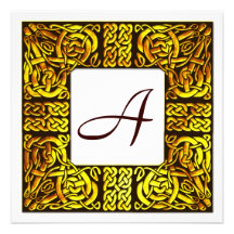 Aspen Gold Celtic Monogrammed Wedding Invitation