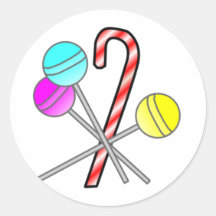 assorted sweets design round stickers