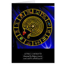 ASTRAL LABYRINTH 2 Zodiac Birthday Card