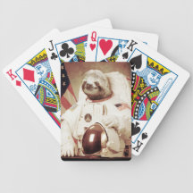 Astronaut Sloth Bicycle Playing Cards