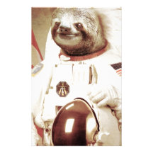 Astronaut Sloth Personalized Stationery