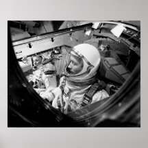 Astronauts seated inside Gemini 4 Print