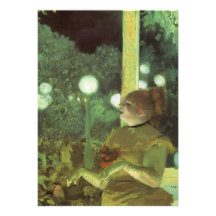 At the Cafe Concert: The Song of the Dog by Degas Custom Invite