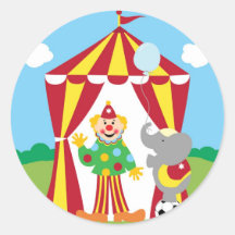 At The Circus Round Sticker