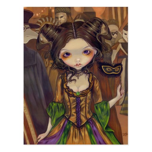 "At the Masquerade Ball" Postcard