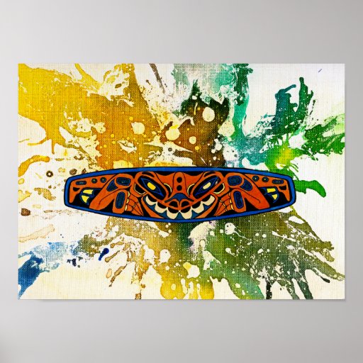 Athabascan Totem by Michael Moffa Posters