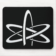 Atheist Atom (White on Black) Mousepad
