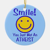 Atheist Smiley Christmas Ornament