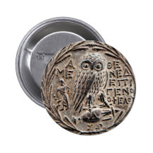 Athens Silver Tetradrachm Button