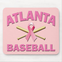 ATLANTA BASEBALL PINK RIBBON MOUSE PAD