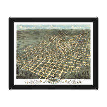 Atlanta GA Panoramic Map DIGITALLY REMASTERED Canvas Print