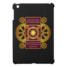 Atlantean Steamworks - Gold & Purple on Black iPad Mini Cover