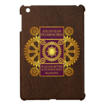 Atlantean Steamworks - Gold & Purple on Brown iPad Mini Case