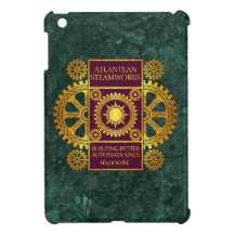 Atlantean Steamworks-Gold & Purple on Green Marble Cover For The iPad Mini