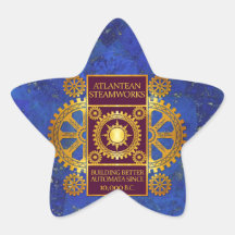 Atlantean Steamworks-Gold & Purple on Lapis Lazuli Sticker
