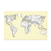 Atlas in ivory cream stretched canvas prints